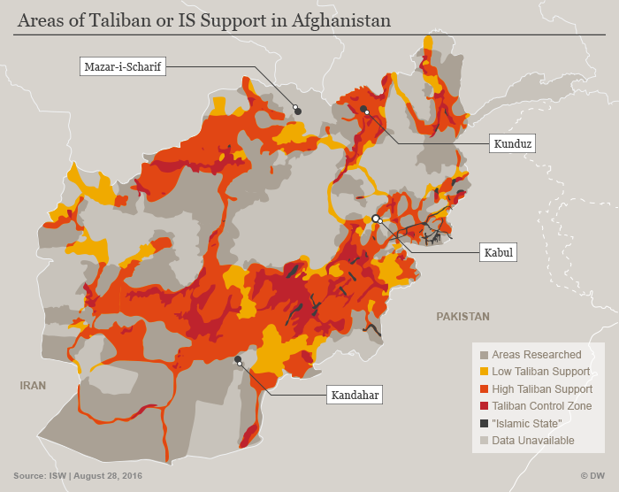 Karte Taliban und IS in Afghanistan Englisch