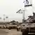 Israel Merkava-Panzern fahren zur Grenze mit dem Gazastreifen