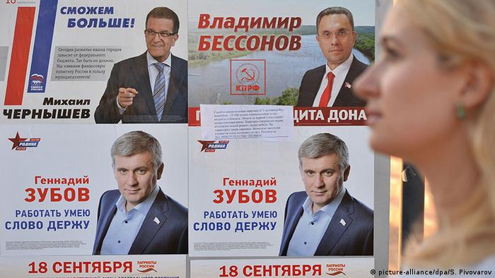 Russland Parlamentswahlen Wahlkampf Wahlplakate