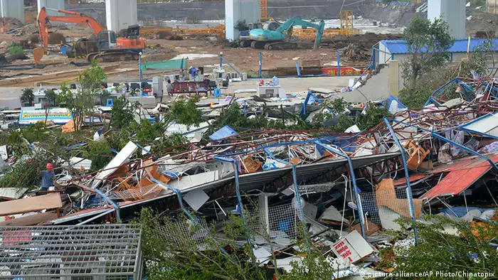 China Xiamen Taifun Meranti Zerstörung