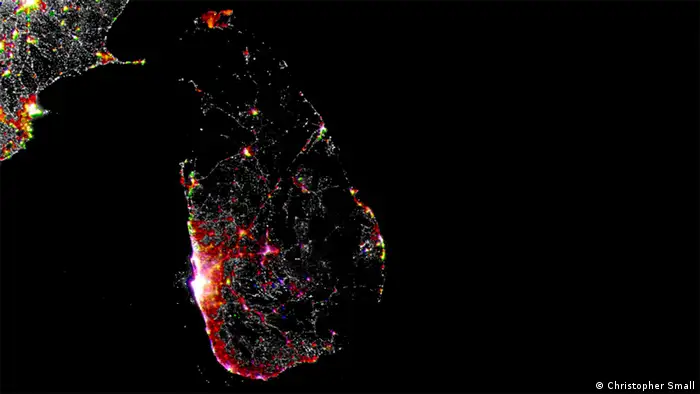Sri Lanka Lichter Nacht NASA Satellit
