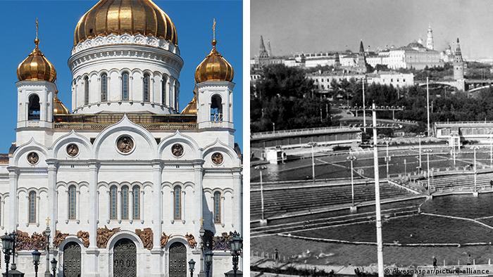 Bildkombo BG Kirchen in Russland Moskau Christi-Erlöser-Kathedrale
Foto links: Alvesgaspar
Foto rechts.: picture-alliance/Heritage Images
