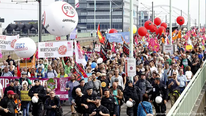 Demonstration gegen Ceta un TTIP in Köln