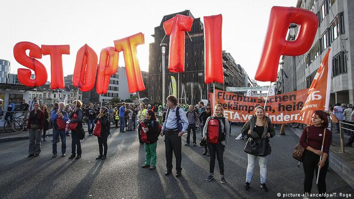 Демонстрация против TTIP в Брюсселе
