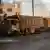 Один из грузовиков гуманитарной колонны ООН, попавшей под удар