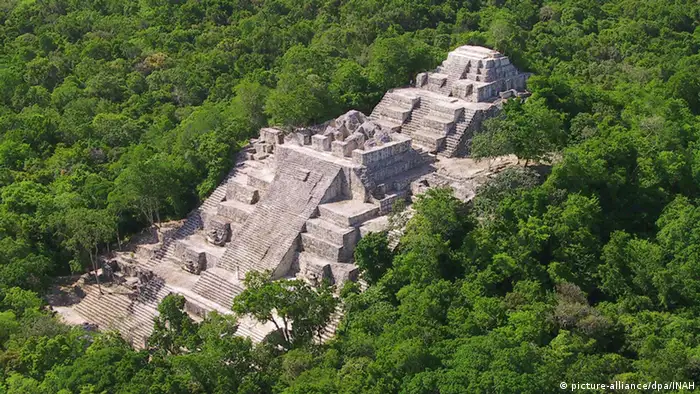 Ruinas de la ciudad maya de Calakmul, en México.