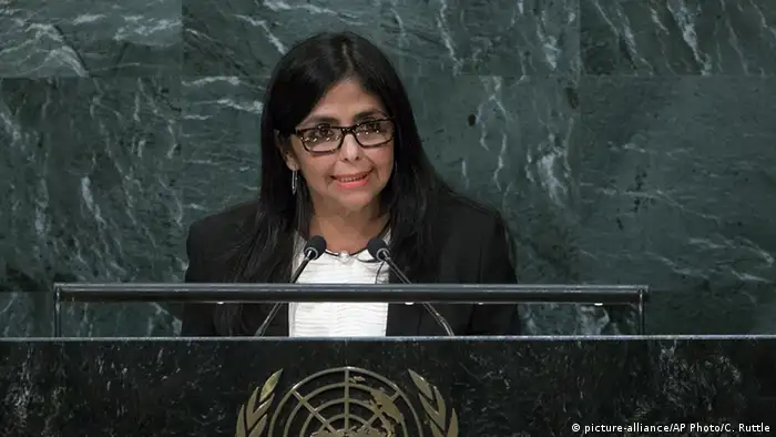 UN Generalversammlung Delcy Eloina Rodriguez Gomez (picture-alliance/AP Photo/C. Ruttle)