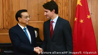 Kanada Treffen Premierminister Trudeau mit Li Keqiang