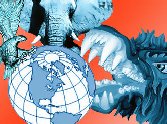 中国龙与印度象将在全球进逼美国鹰？