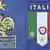 The badges of France and Itlay