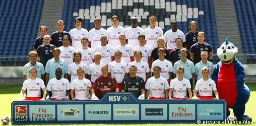 Die Fußball Bundesligamannschaft des Hamburger SV