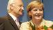 Edmund Stoiber and Angela Merkel, holding a bouqet of flowers Edmund Stoiber and Angela Merkel, holding a bouqet of flowers