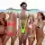 Borat with beach babes