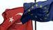 The Turkish and EU flags side by side The Turkish and EU flags side by side