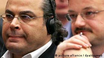 Manfred Gnjidic and el-Masri during a hearing at the EU Parliament