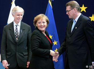 Ангела Меркель и Матти Ванханен на последнем саммите Евросоюза