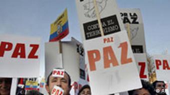 People holding up Paz, or Peace signs during an anti-ETA demonstration