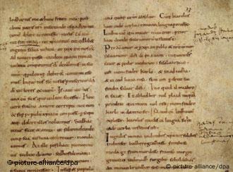 Strassburger Eide (Nithard, Historiarum libri IV Ms.lat.9768, fol.13 r, Paris, Bibliotheque Nationale.)