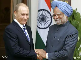 俄罗斯总统普京和印度外长辛格