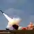 A US battery fires a patriot missile