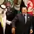 Saudi King Abdullah bin Abd al-Aziz, left, directs Egyptian President Hosni Mubarak, second right, Iraqi President Jalal Talabani, right, and Amr Moussa, Secretary General of the Arab League, second left, during a group picture of Arab leaders before their summit in Riyadh, Saudi Arabia, Wednesday, March 28, 2007 which is expected to focus on how to revive Middle East peace efforts. (AP Photo/Amr Nabil)