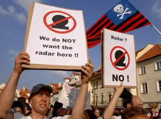 抗议导弹防御系统的布拉格居民