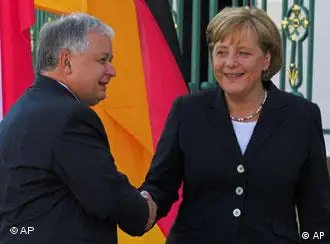 德国总理默克尔与波兰总统卡钦斯基