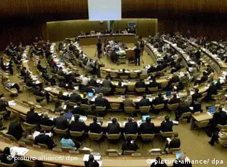 位于瑞士日内瓦的联合国人权理事会会议厅