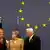 Italiens Premierminister Prodi mit Bundeskanzlerin Merkel und Außenminister Steinmeier (v.l.) Quelle: AP