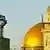 Backdropped by the Golden Shrine of the Dome of the Rock mosque in the al-Aqsa compound, known by Jews as Temple Mount