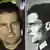Portrait of Hollywood actor Tom Cruise to the left and a black and white photo of anti-Hitler plotter von Stauffenberg to the right