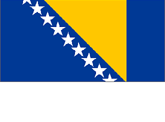 Von der EU-Fahne inspiriert: die Flagge Bosnien-Herzegowinas - bald wird dort auch die Währung euro-inspiriert sein.