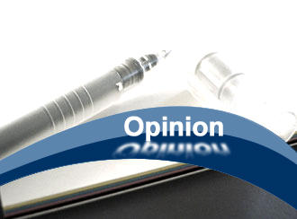 A pen above the word 'opinion'