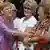 Angela Merkel greeting onlookers at the Bayreuth festival