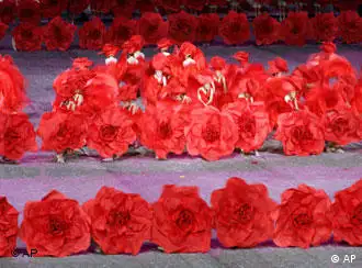 上海世界女足世界杯赛开幕式上花团锦簇