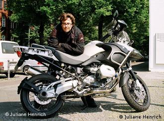 Florian Thalhofer posing on his motorbike