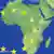 EU stars motif superimposed on map of Africa