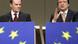 Poland's new Prime Minister Donald Tusk, left, listens to European Commission President Jose Manuel Barroso during a media conference at EU headquarters in Brussels, Tuesday, Dec. 4, 2007. Poland could reconsider its decision to opt-out from a European Union rights charter, prime minister Donald Tusk said Tuesday on his first visit to EU headquarters. (AP Photo/Virginia Mayo) Poland's new Prime Minister Donald Tusk, left, listens to European Commission President Jose Manuel Barroso during a media conference at EU headquarters in Brussels, Tuesday, Dec. 4, 2007. Poland could reconsider its decision to opt-out from a European Union rights charter, prime minister Donald Tusk said Tuesday on his first visit to EU headquarters. (AP Photo/Virginia Mayo)