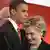 هیلاری کلینتون و باراک اوباما ، نامزدان حزب دمکرات در رقابتی تنگاتنگ