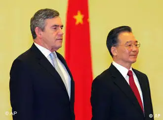 英国首相布朗与中国总理温家宝