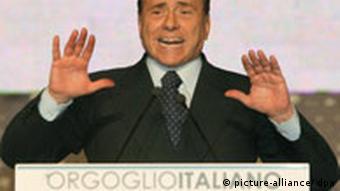 Italiens Oppositionschef am Tag nach dem Aus für Prodi ( 25.1.2008, Quelle: DPA)