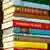 Colorful stack of paperback novels