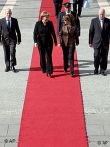 Angela Merkel auf dem Weg zur Knessetrede