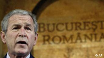 US-Präsident George W. Bush spricht in Bukarest, Rumänien