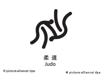 Piktogramm für Judo bei den Olympischen Sommerspielen 2008 in Peking, China. Foto: +++(c) Picture-Alliance / ASA+++