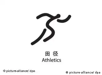Piktogramm für Leichtathletik bei den Olympischen Sommerspielen 2008 in Peking, China. Foto: +++(c) Picture-Alliance / ASA+++