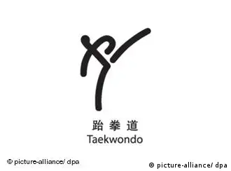 Piktogramm für Taekwondo bei den Olympischen Sommerspielen 2008 in Peking, China. Foto: +++(c) Picture-Alliance / ASA+++