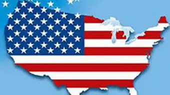 USA Karte mit Flagge