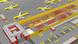 3-D image of airport hub with planes in DHL colours red and yellow 3-D image of airport hub with planes in DHL colours red and yellow
