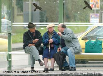 at the bus stop